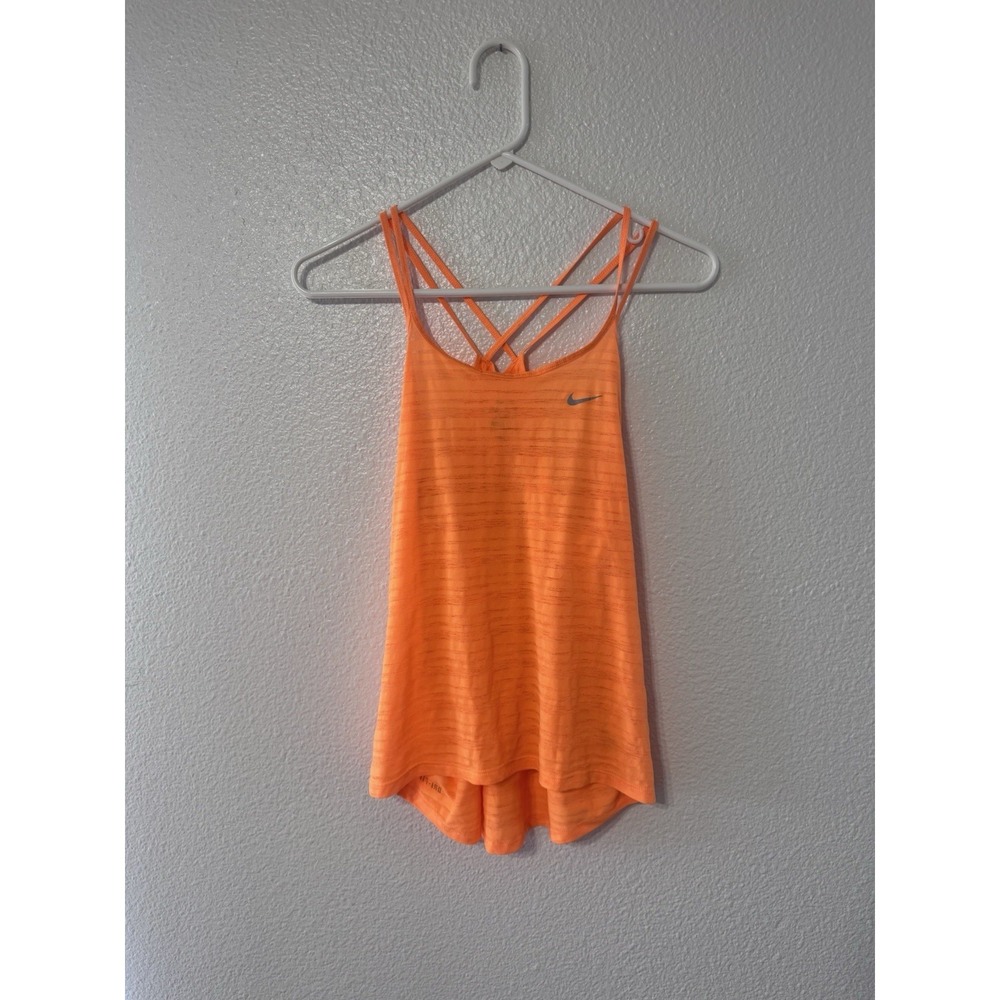 Nike Dri-FIT Women's Medium Orange Strappy Racerback Athletic Tank Top Running